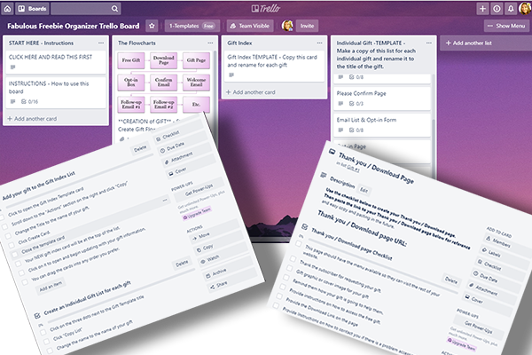 Fabulous Freebie Organizer Trello Board